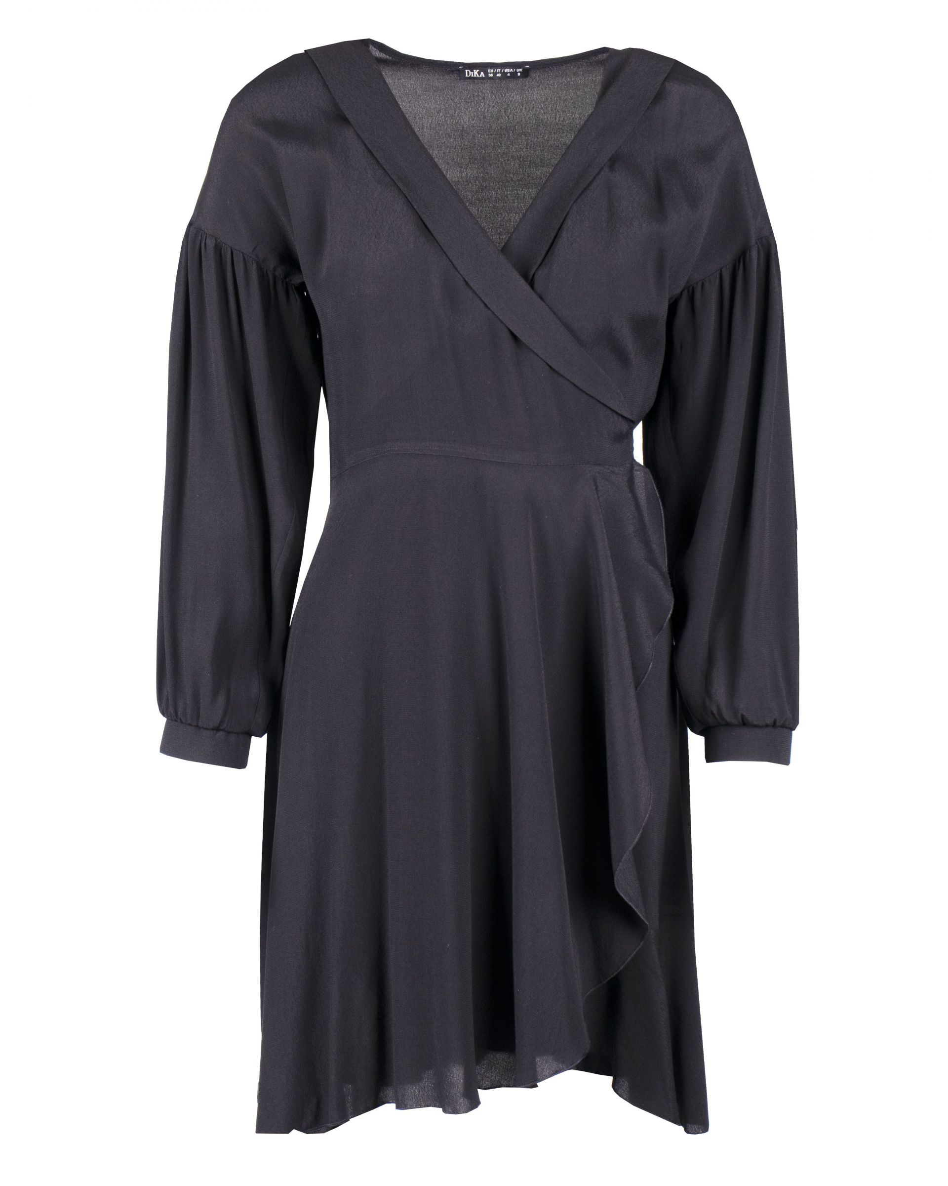 Wrap dress with long sleeves, with viscose and rayon 0